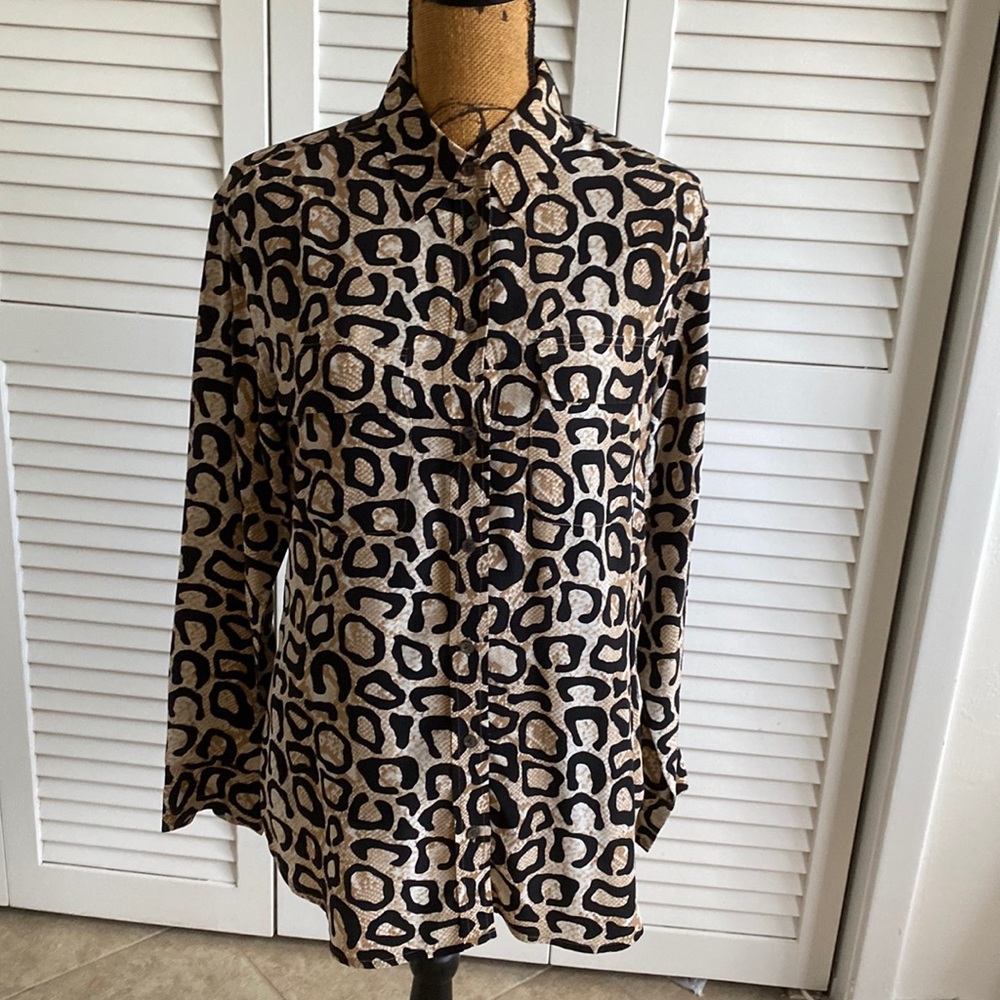 Equipment animal print silk shirt for women.